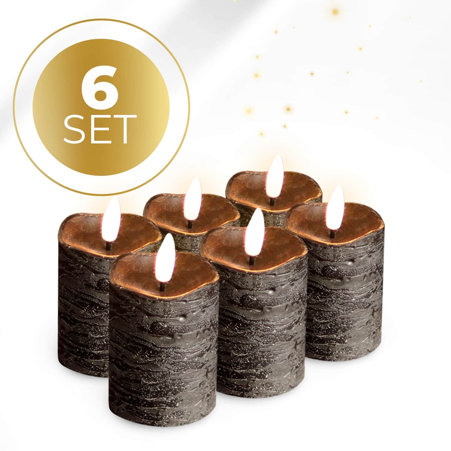 KENN® 3D LED Stompkaarsen - Zwart (Automatische Timer)