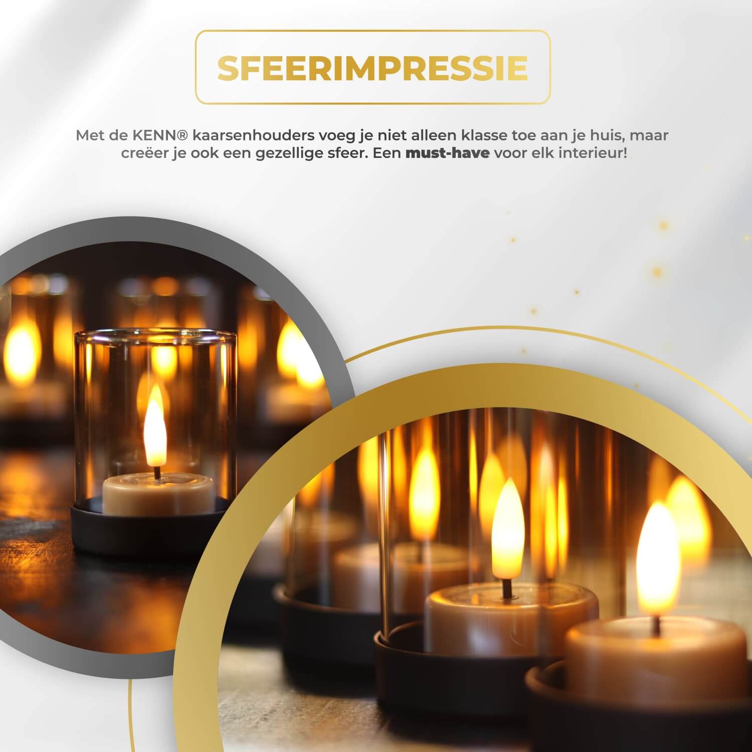 KENN® Industriële Waxinelichthouders - Goud