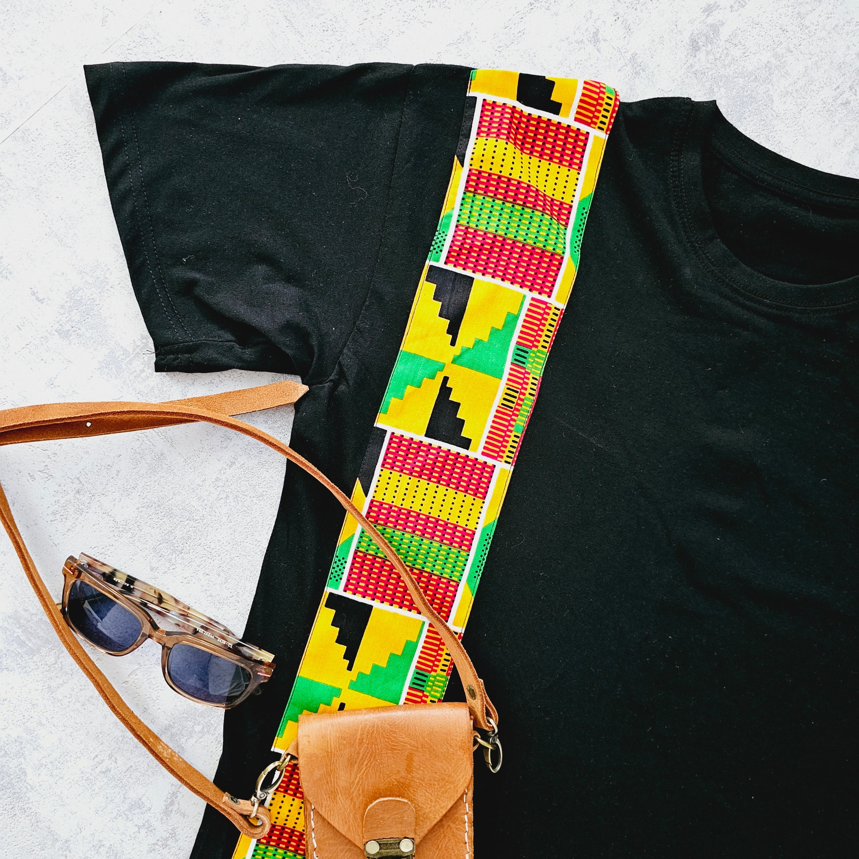 Africa Print Detailed T-Shirt | Bogolan Print Detail and Pocket