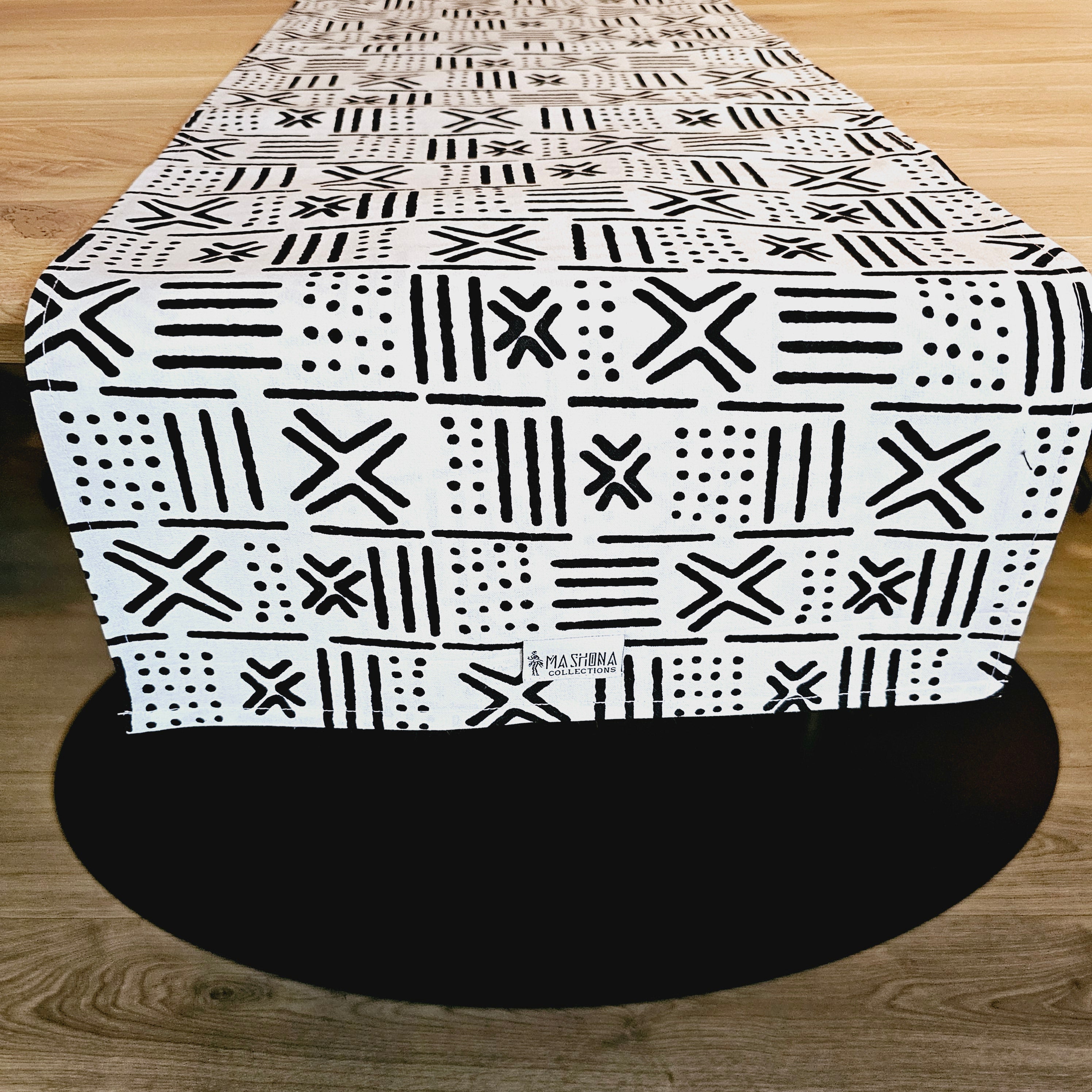 Handmade Table Runner 160x35cm | 180x35 | 200x35cm | African Print "Mudcloth" Bogolan Inspired Print  Made from 100% African Print Fabric