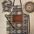 Apron and Matching Oven Gloves Set | 100% Cotton African Print Fabric