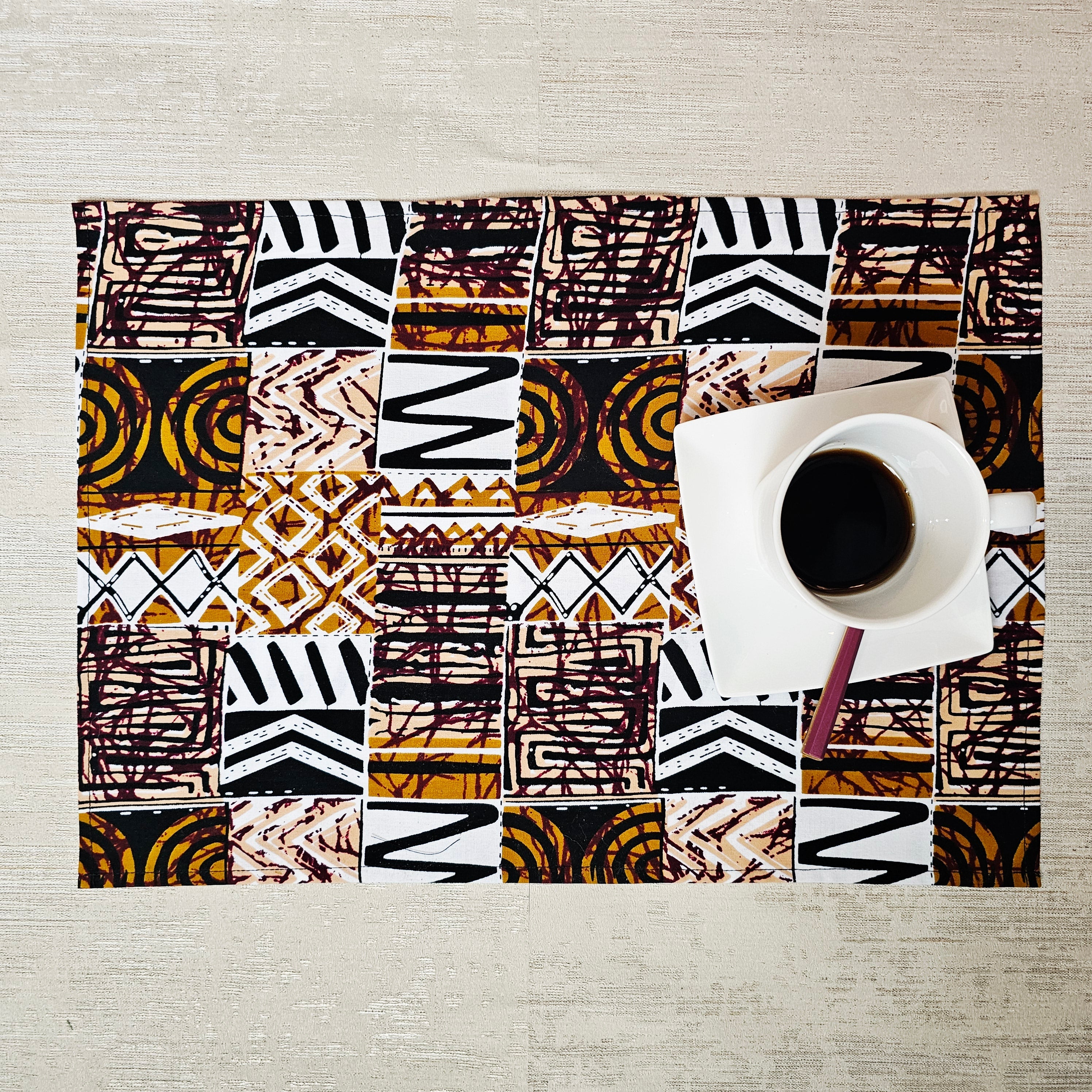 Handmade Table Runner and Set of 4 Placemats | Made from 100% Cotton African Print Fabric
