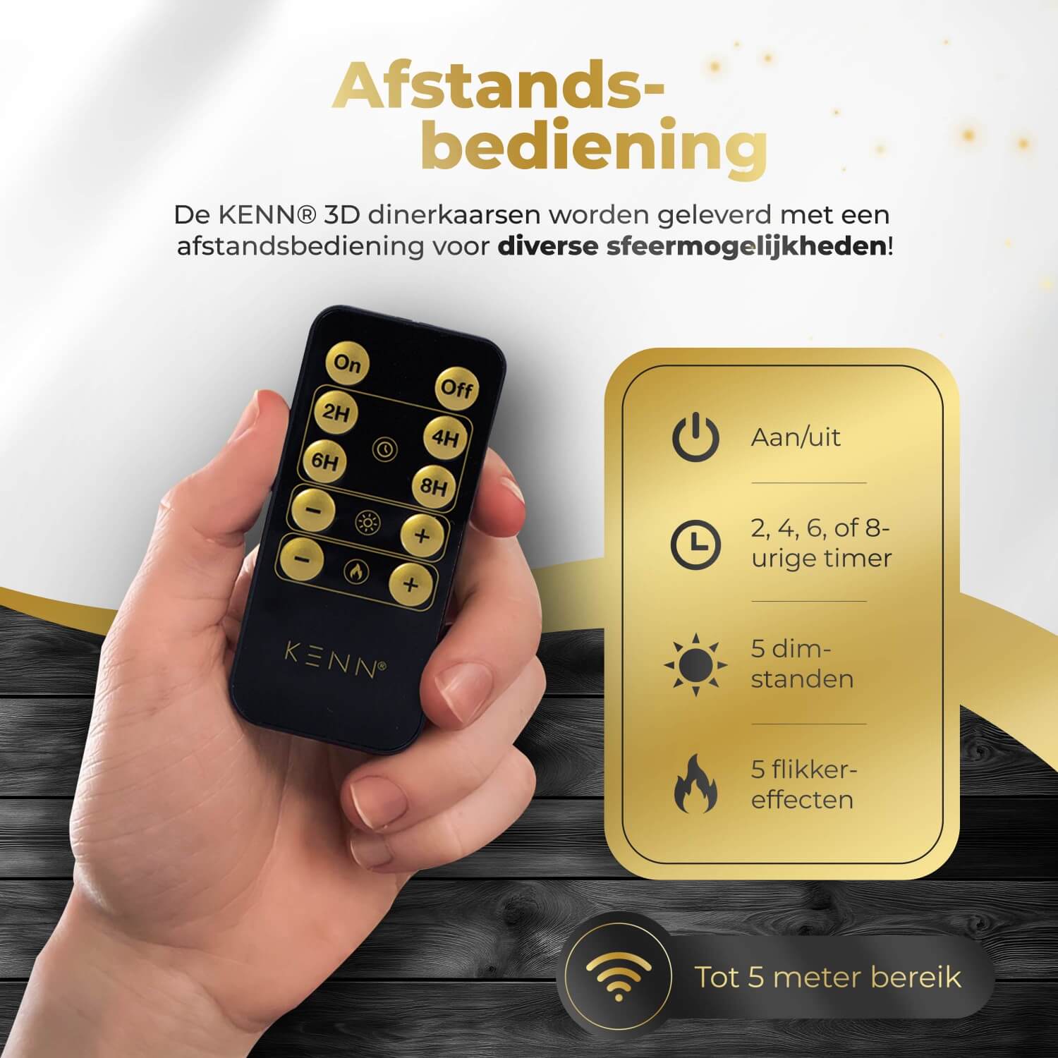 KENN® LED Diner- Kaarsenbundel - Set van 4 - Taupe