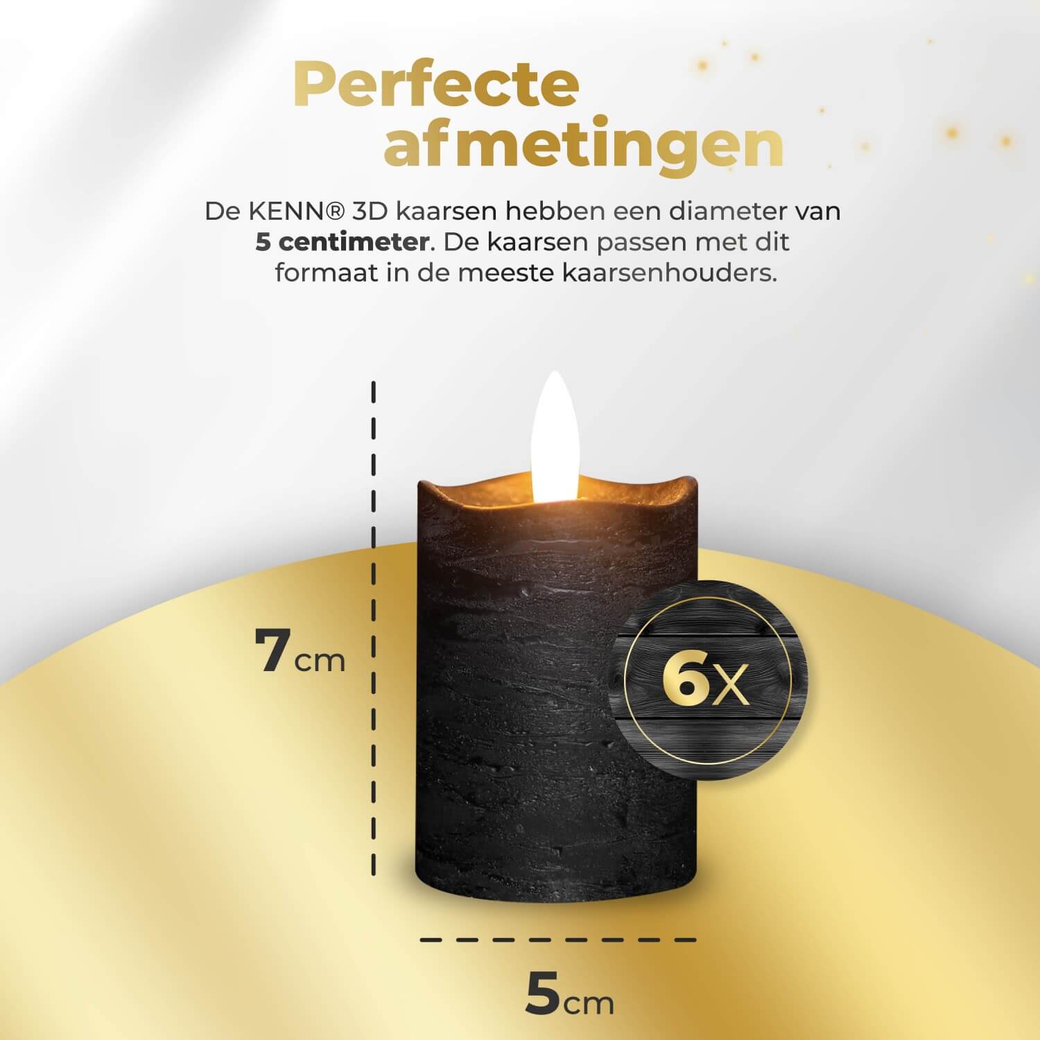 KENN® 3D LED Stompkaarsen - Zwart (Automatische Timer)