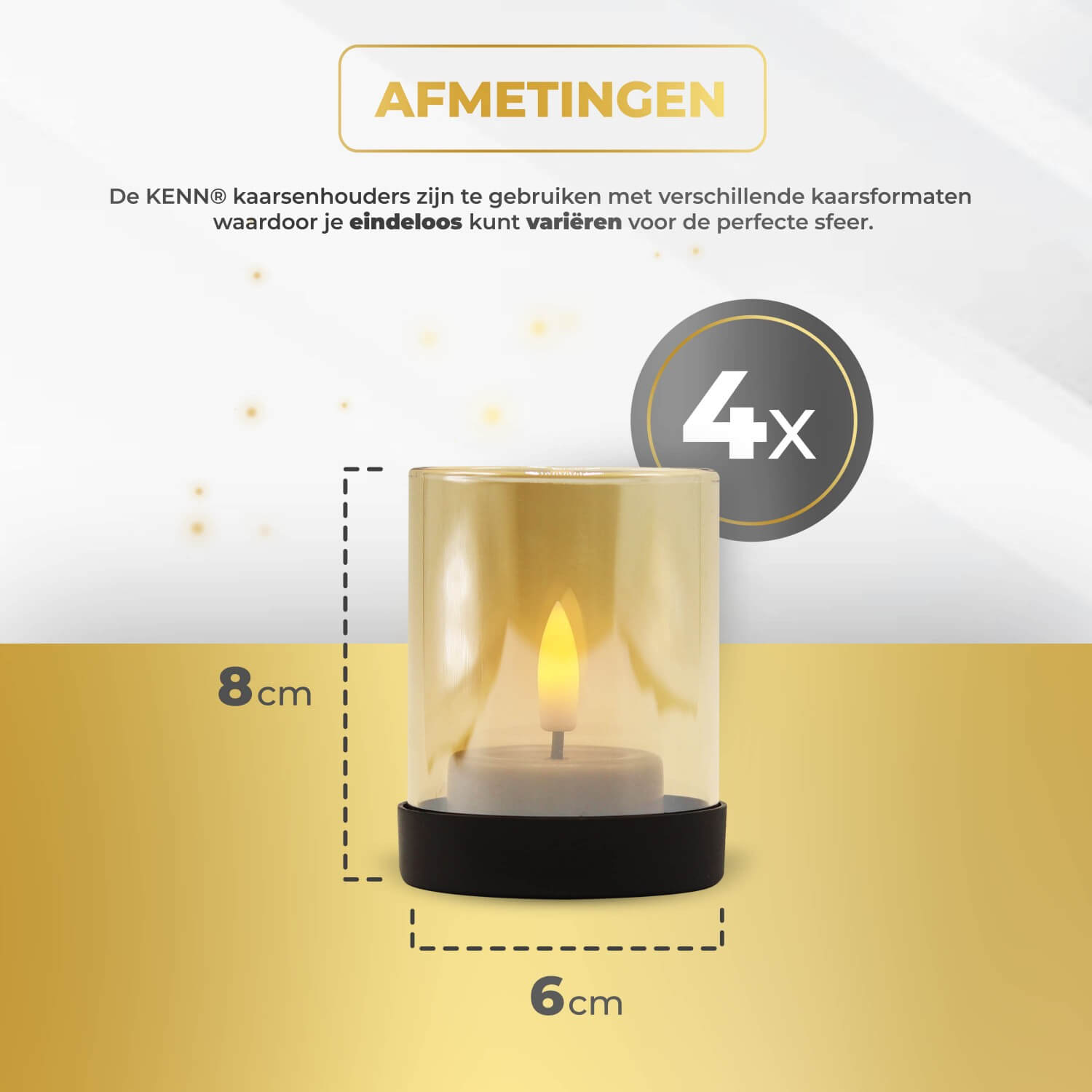 KENN® Industriële Waxinelichthouders - Goud